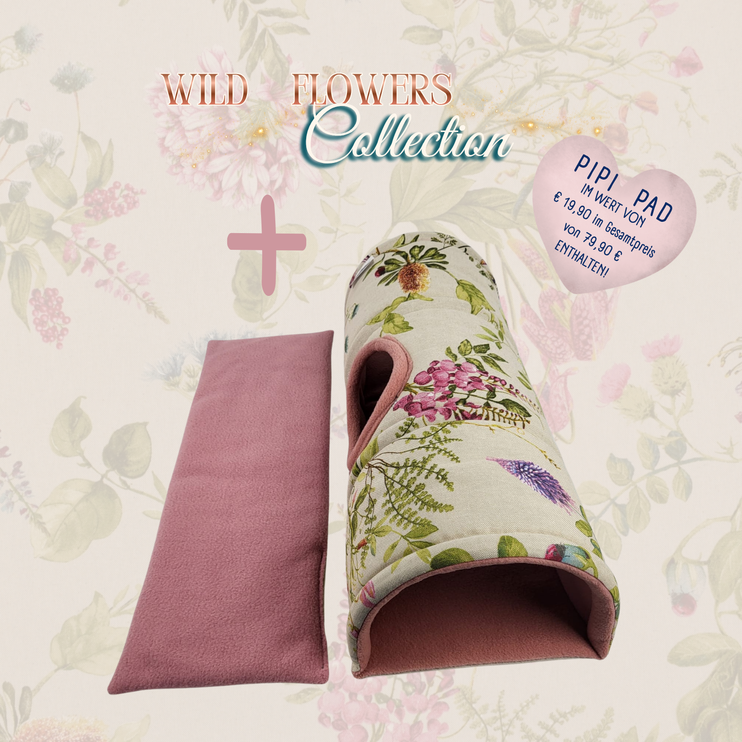 Kuscheltunnel Wild flowers Collection Holland Tunnel mit Pipipad