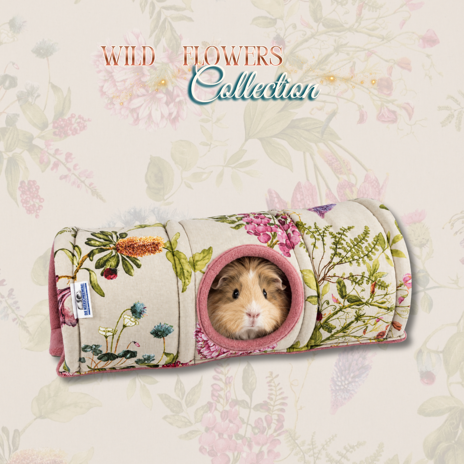 Kuscheltunnel Wild flowers Collection Holland Tunnel mit Schweinchen