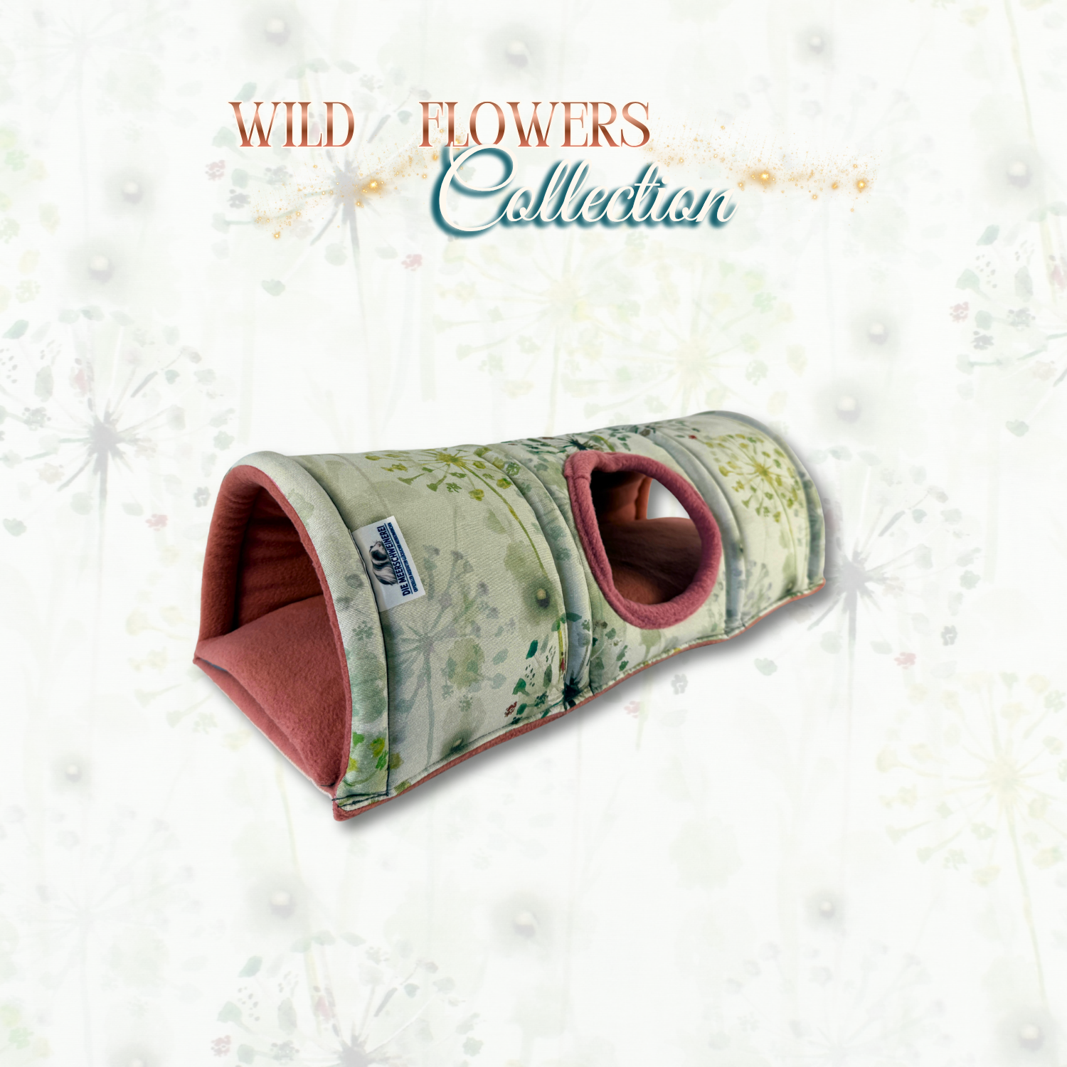 Kuscheltunnel Wild flowers Collection dandilons Seitenansicht 1