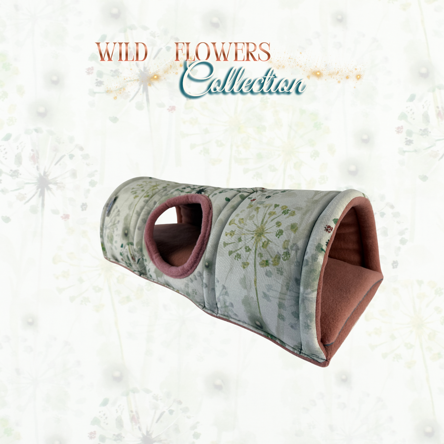 Kuscheltunnel Wild flowers Collection dandilons Seitenansicht 2