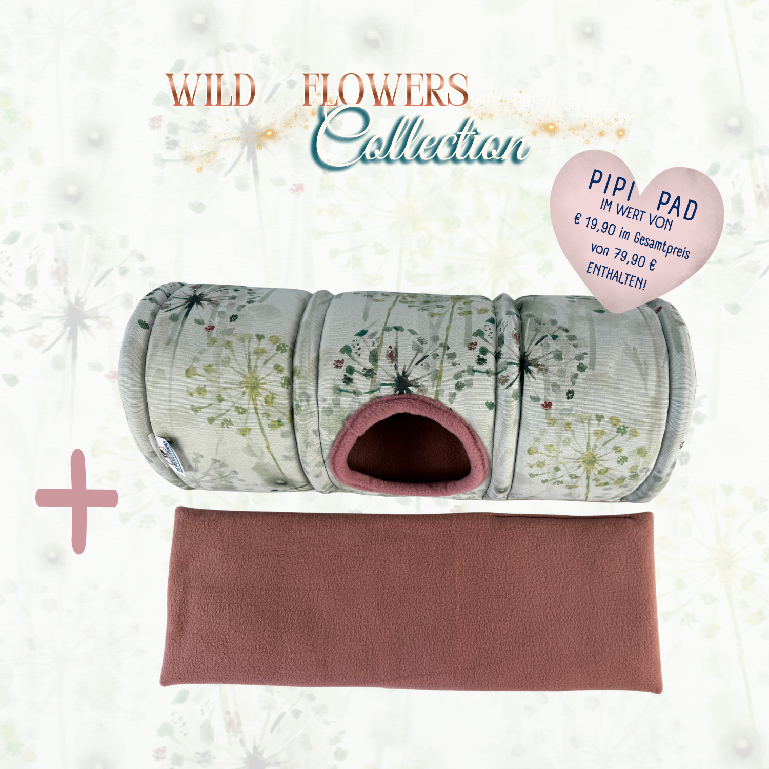 Kuscheltunnel Wild flowers Collection dandilons Tunnel mit Pipipad