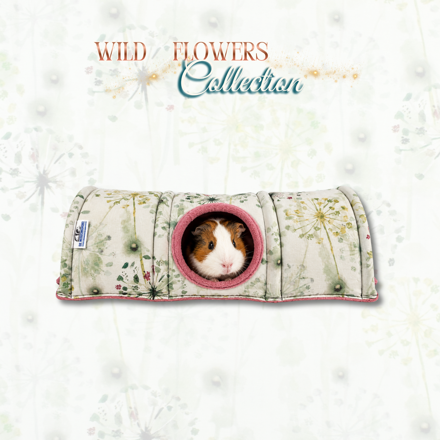 Kuscheltunnel Wild flowers Collection dandilons Tunnel mit Schweinchen